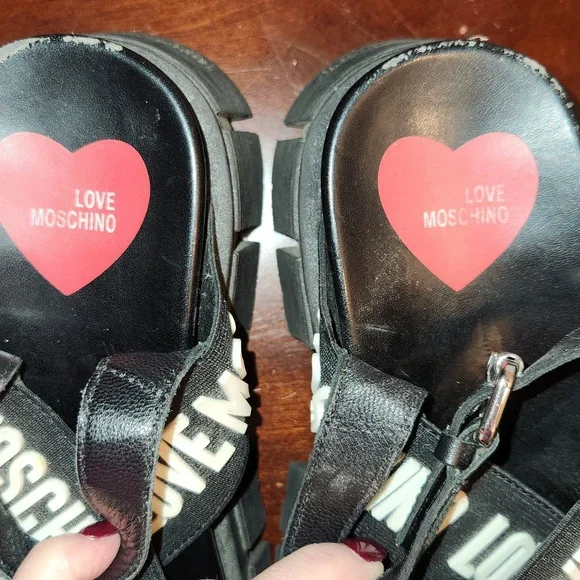 Love Moschino Black Platform Sandals - Picture 4 of 6